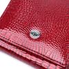 Compact Wallet for Women Made of Genuine Patent Leather ST Leather 22687 Red