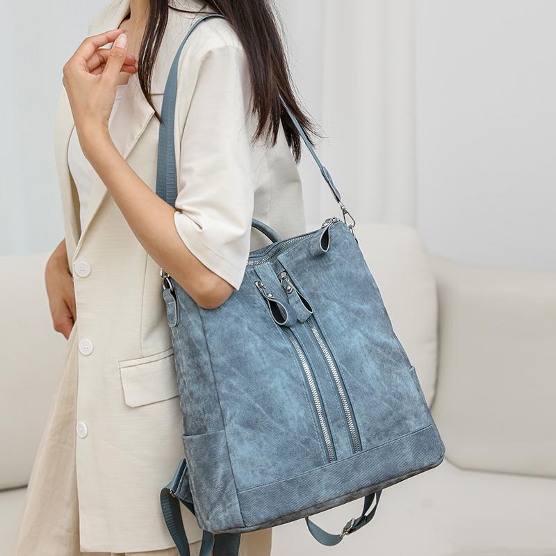 Рюкзак для пригородных поездок, женская сумка с двойной молнией, многофункциональная дорожная сумка через плечо