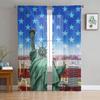 Статуя Свободы Черно-белые Тюльные Шторы для Окна Гостиная Органза Прозрачная Вуаль Шторы Спальня Кухня Домашний Декор Драпировка
