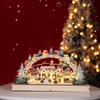 Wooden Christmas LED Bridge Light Ornament Christmas Scene Decoration Home Semi Circular Creative Ornament Atmosphere Light