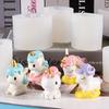 3D Cute Unicorn Candle Silicone Mould Animal Series Handmade Chocolate Cake Baking Pastry Tool for Home Crafts