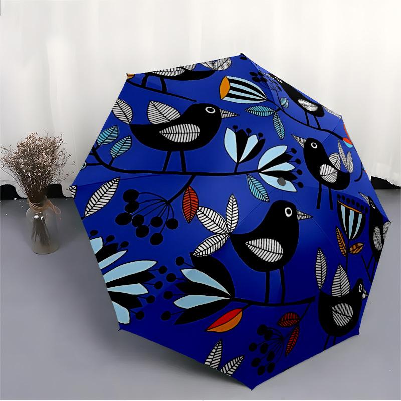 1pc Birds, Floral Automatic Open/Close Umbrella - All-Season Portable Umbrella for Women/Men yy251213002