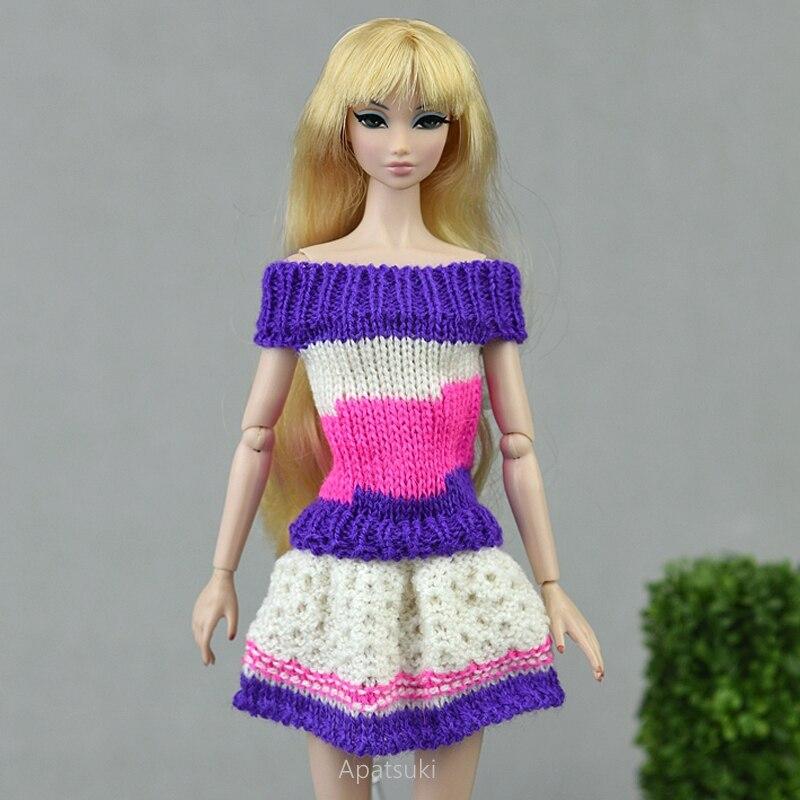 Вязаный вручную свитер ручной работы для куклы Барби, наряды, платье, 1/6, аксессуары для кукол, игрушки для детей, подарок