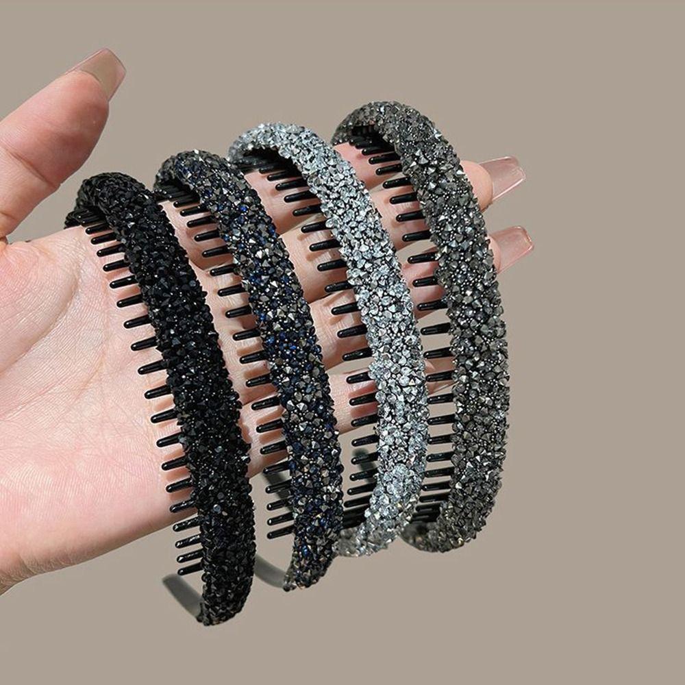 Rhinestone Headwear Non-slip Hairband Fashion Rhinestone Hair Hoop  Women