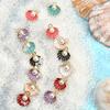 10/20/30pcs Alloy Material 8-color Clam Shell Pendant with Plastic Decorative Beads, Used for Necklace and Jewelry Making