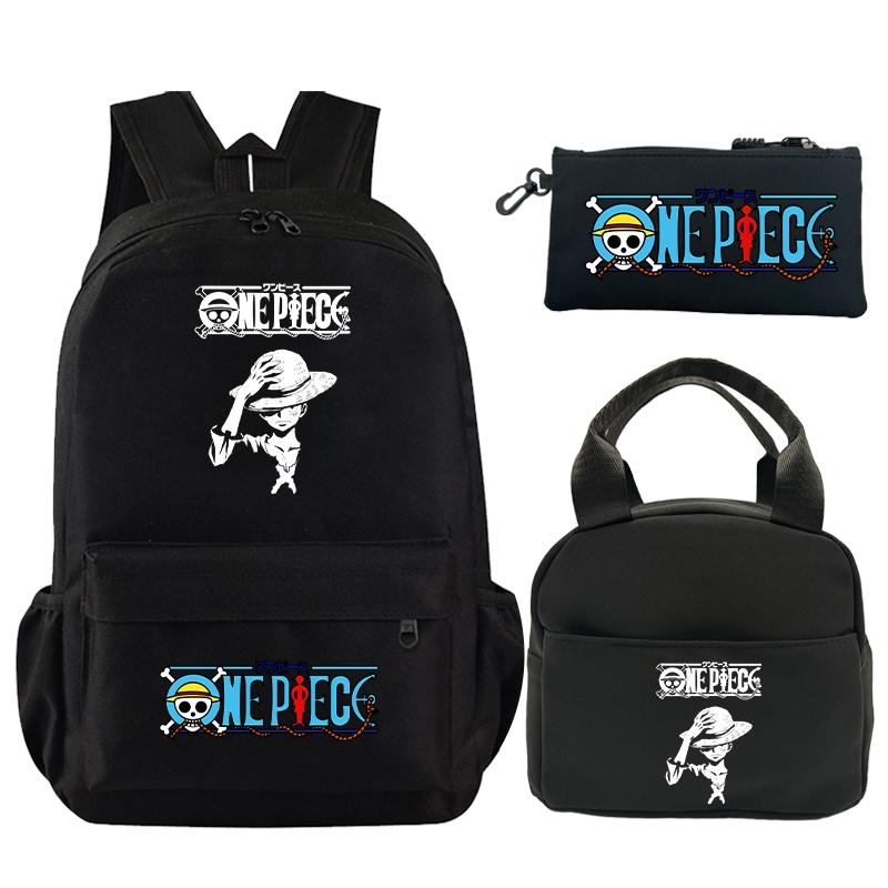 3 шт./компл. рюкзак, цельный рюкзак с принтом в стиле аниме, сумка для обеда, пенал для подростков, детский школьный рюкзак для девочек и мальчиков
