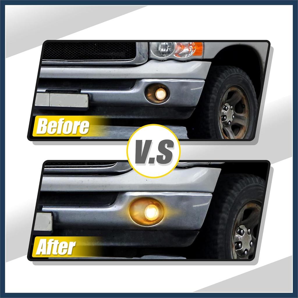 Fog Light Wiring Harness Kit 56045501AC for Dodge Ram 1500 2500 3500 4500 5500 Truck 2002-2010 Left Right Side Black ABS Stylish Design