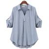 Women's clothing Japanese spring and autumn new long-sleeved shirt large size loose and thin medium and long versatile top