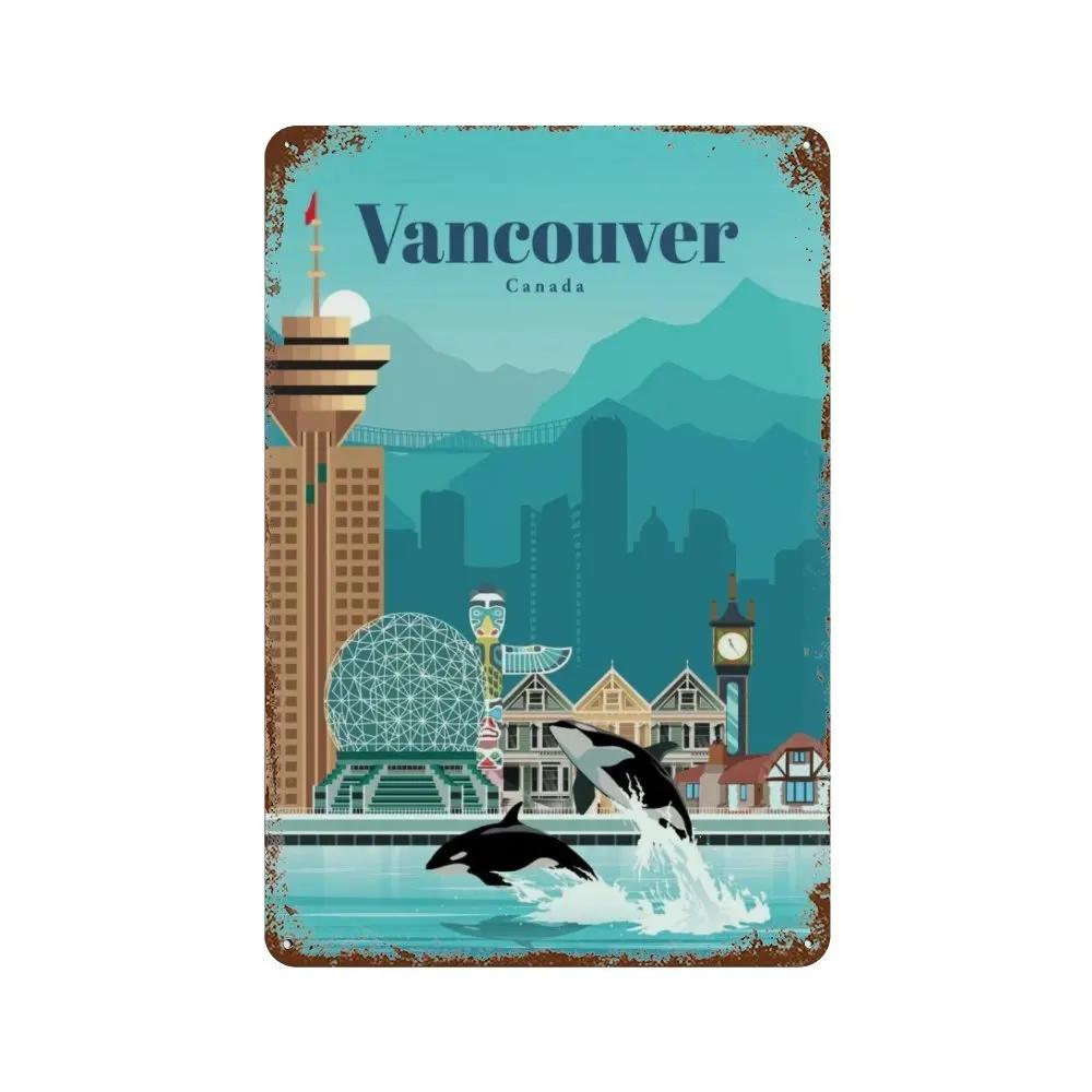 Амстердам Лондон Исландия Бали Путешествия Плакат Металлическая Жестяная Вывеска Табличка Ретро Таблички Для Клуба Человек Пещера Бар Отель Домашний Кафе Настенный Декор