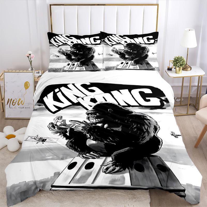 Набор пододеяльников King Kong из 3 предметов (1 пододеяльник + 2 наволочки, без наполнителя) - Уютное и дышащее украшение для спальни yy251104074