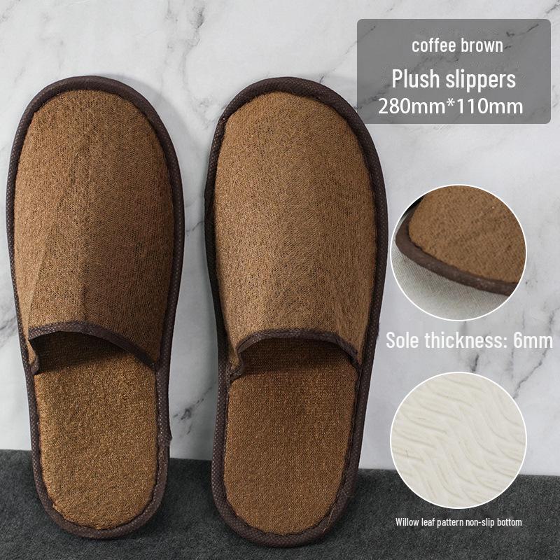 Thickened Non-Slip Disposable Slippers for Hotels, B&Bs, Beauty Salons, Home Hospitality - Cotton & Linen, Breathable