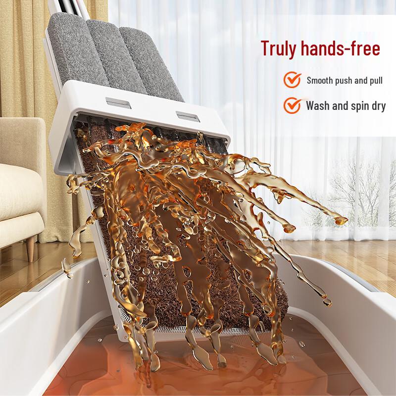 Большая швабра с плоской насадкой для влажной и сухой уборки, без рук