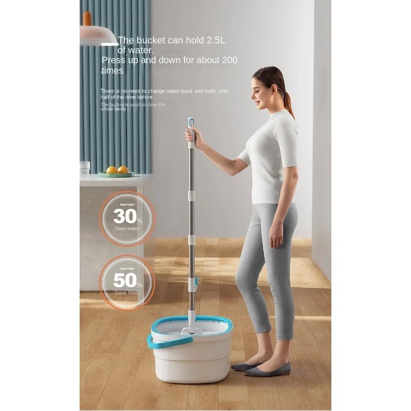 Fresh Water Sewage Separation Mop with Bucket, 360°Rotating Floating Mop, Household Cleaning Tool, No Hand Washing Required