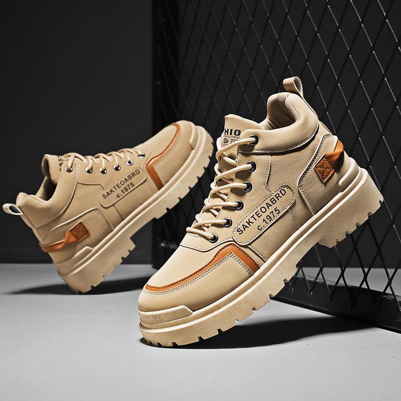 Новые модные мужские осенне-зимние рабочие ботинки для ходьбы Hithtop из кожи для скейтбординга, повседневные ботинки Martin для студентов