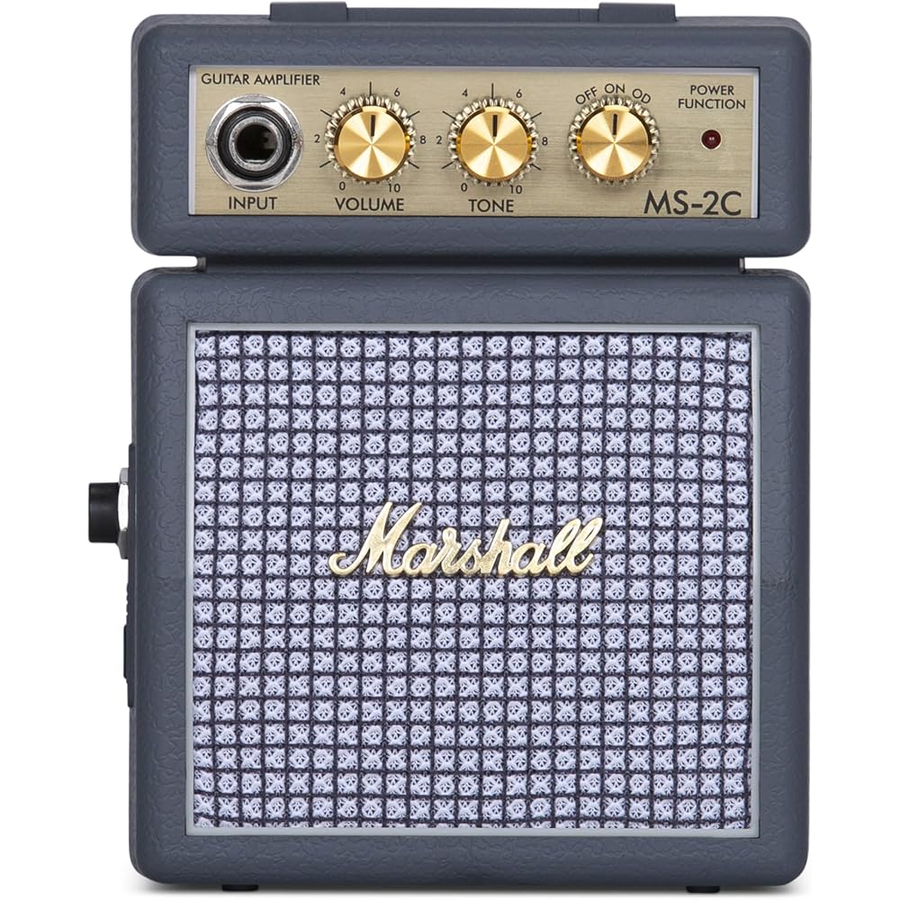 Мини-усилитель Marshall Classic Style MS-2C с разъемом для наушников, совместимый как с батареями, так и с адап...