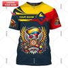 Columbia Custom Name 3D Print T-shirt For Men Colombia Flag Pattern Short Sleeve T Shirts Summer Personality Loose Customed Tee