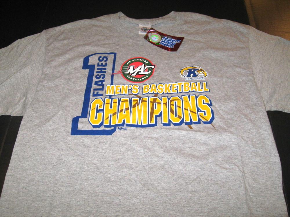 KENT STATE Golden Flashes MAC Men's BASKETBALL CHAMPIONS Gray T-Shirt New NWT LG Unisex T-Shirt