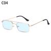 1PC Metal Half Frame Sun Glasses Small Square Women's Sunglasses Vintage Shades Trendy Narrow Hip Hop Eyewear