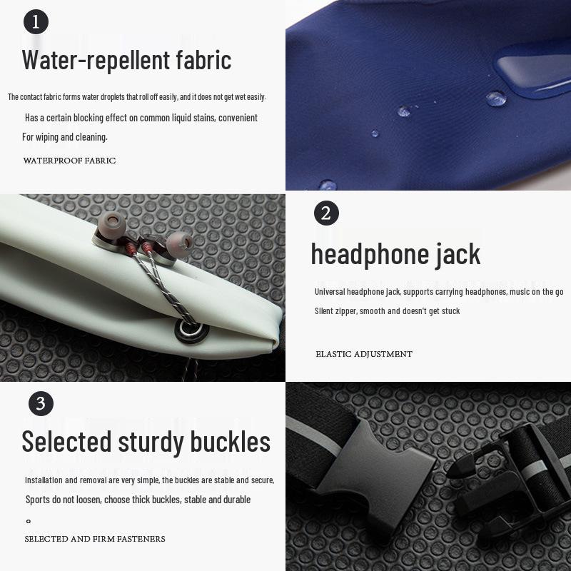 Высококачественная водонепроницаемая легкая поясная сумка для бега - Эластичная, незаметная конструкция для фитнеса и хранения телефона