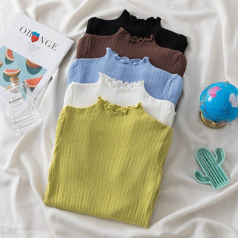 Осень 2023, женский вязаный свитер, модные зимние тонкие пуловеры, свитера с длинным рукавом, вязаный топ, женский 28728