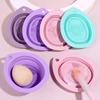 Silicone Makeup Brush Cleaner Folding Powder Puff Cleaning Bowl Eyeshadow Brushes Washing Soft Mat