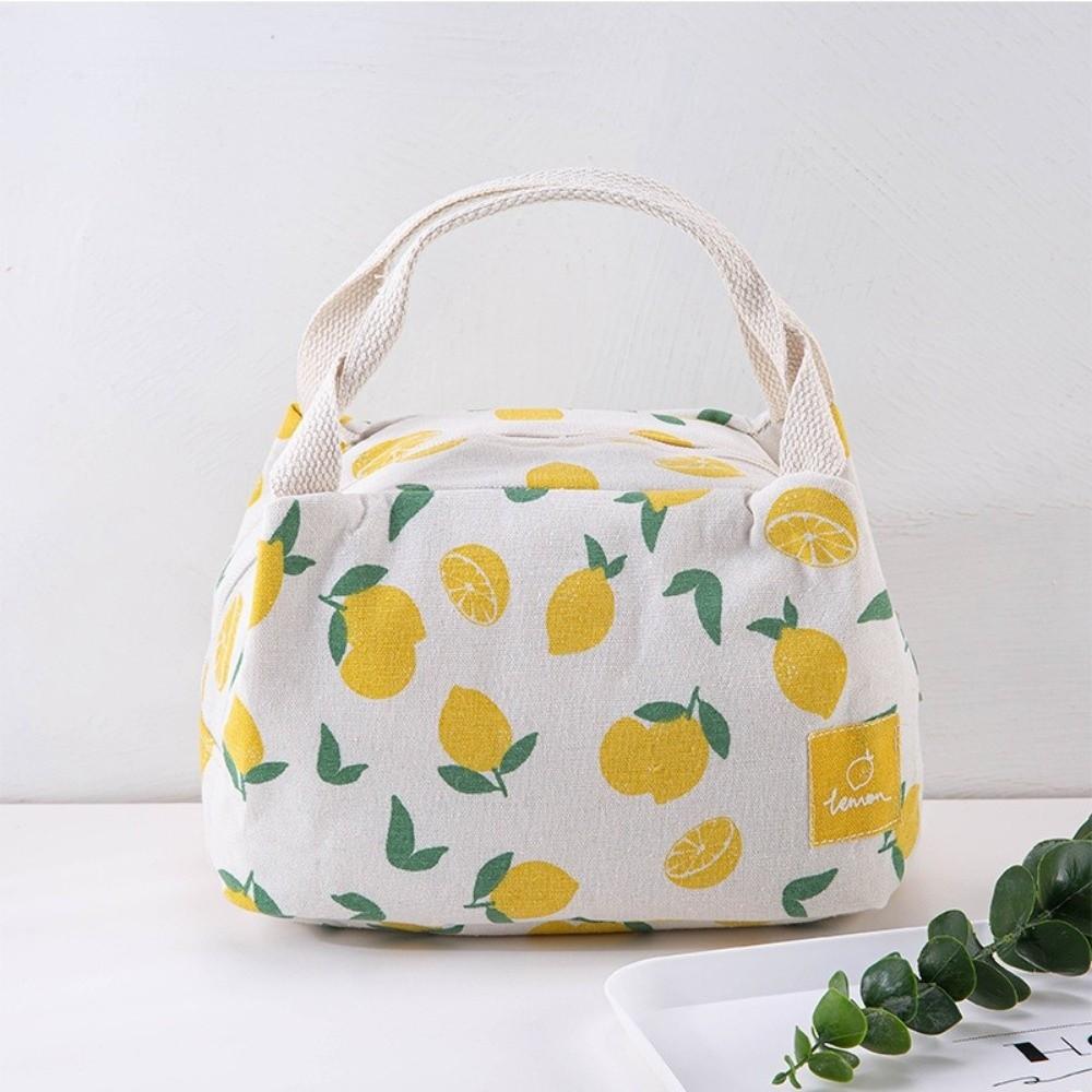 Cartoon Insulated Lunch Bag Fruit Printed Food Container Bag Cute Thermal Food Pouch Women
