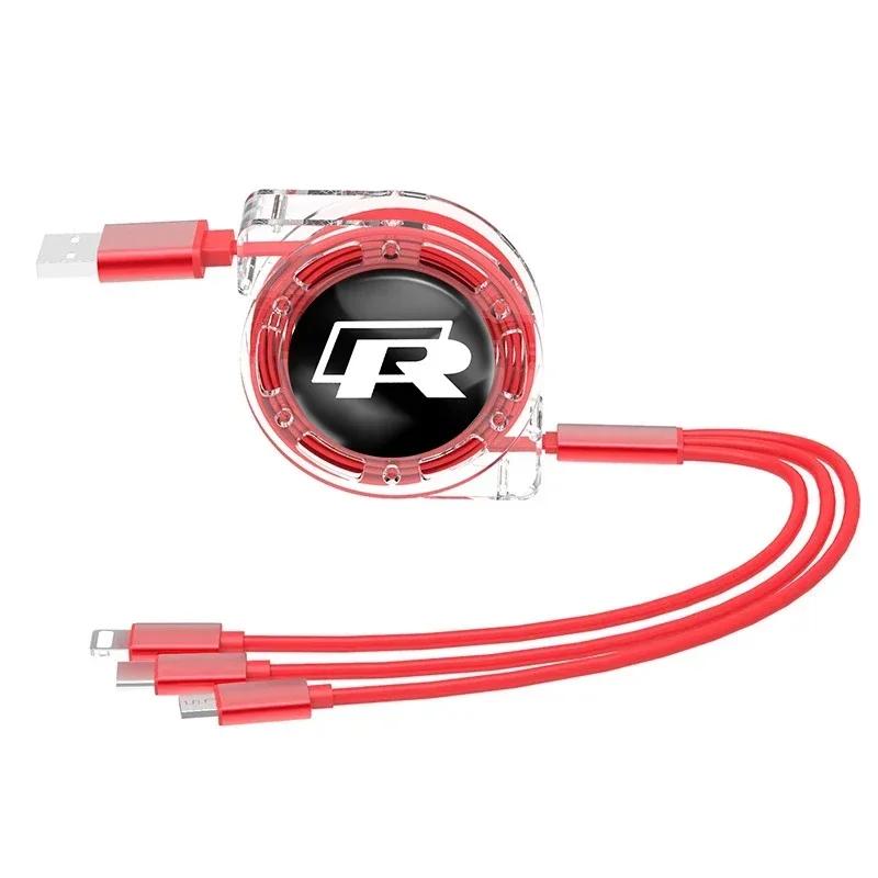 3-в-1 Micro USB Type C Зарядный кабель Мульти-зарядное устройство Для VW GTI Polo Golf Passat Tiguan Arteon Touareg Taigo Caddy Jetta Beetle