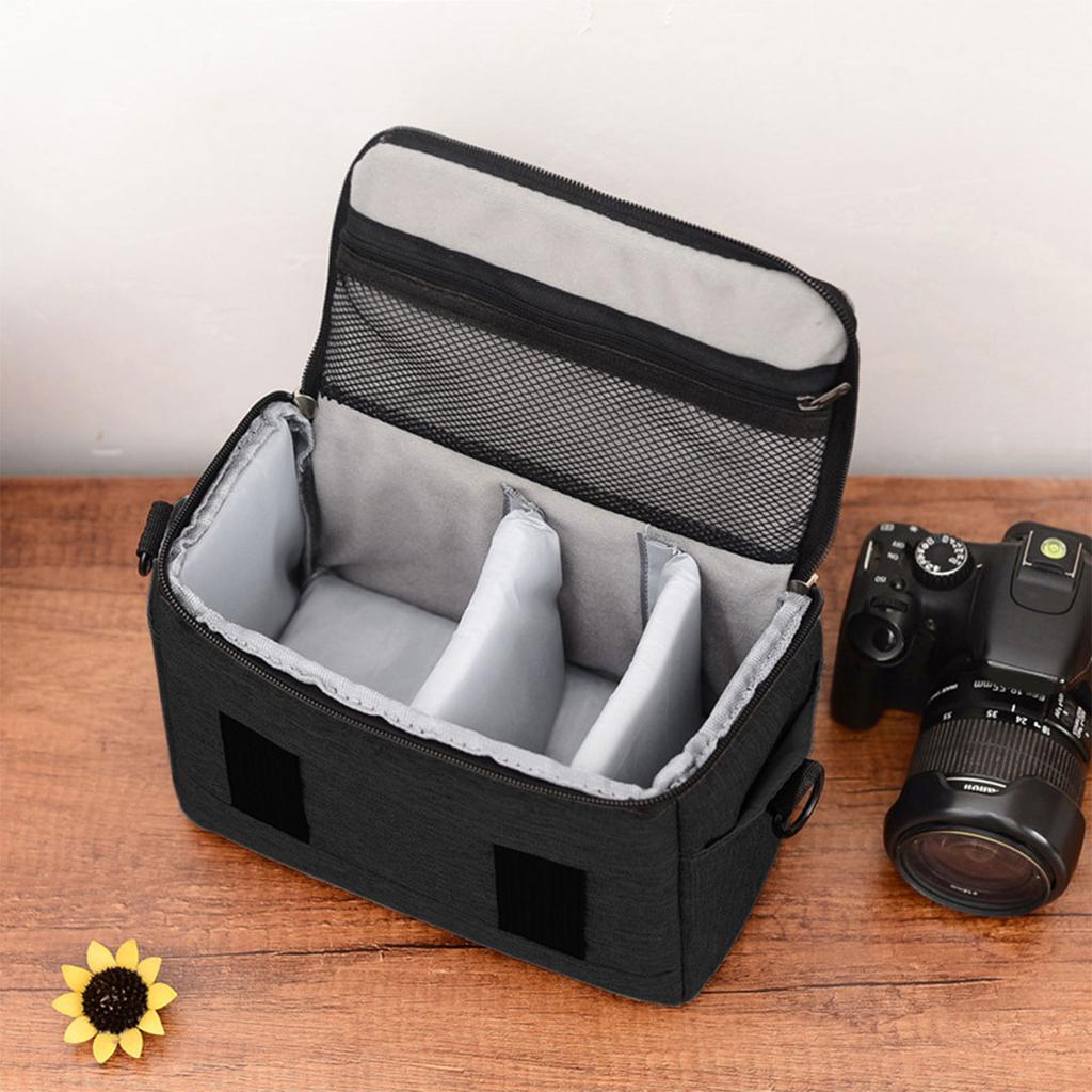 1PC Black Nylon DSLR Camera Bag. Portable, Waterproof. Fits Sony, Nikon,Canon, Panasonic DSLR Cameras Like Canon EOS Rseries Liu