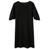 Sancai 2025 Summer Round Neck Casual Drop Shoulder Straight Dress