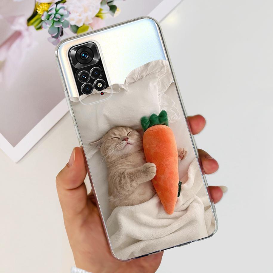 Для Xiaomi Redmi Note 11 Чехлы Redmi Note 11s Чехол Популярный Цветок Бабочка Мягкий Прозрачный Чехол Для Redmi Note11 Note11S 5G Fundas