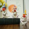 Halloween Skeleton Pumpkin Figurine Resin See Hear Speak No Evil Pumpkin Head Skeleton Statue for Home Haunted House Decor