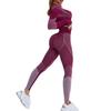 Trendy European-American Sports Fitness Set: Long Sleeve Crop Top & High-Waist Hip-Lifting Yoga Pants