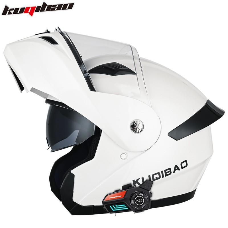 Dual Lens Flip-Up Motorcycle Helmet With Bluetooth Adult Riders ABS Full Face 3C Certified