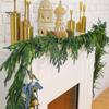 Winter Greenery Garland Artificial Pine Needle Garland Christmas Hanging Faux Pine Branch Garland for Mantel Door Railing