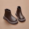 2024 Girls' and Boys' Low-Top Genuine Leather Martin Boots - British Style Short Boots for Autumn & Winter