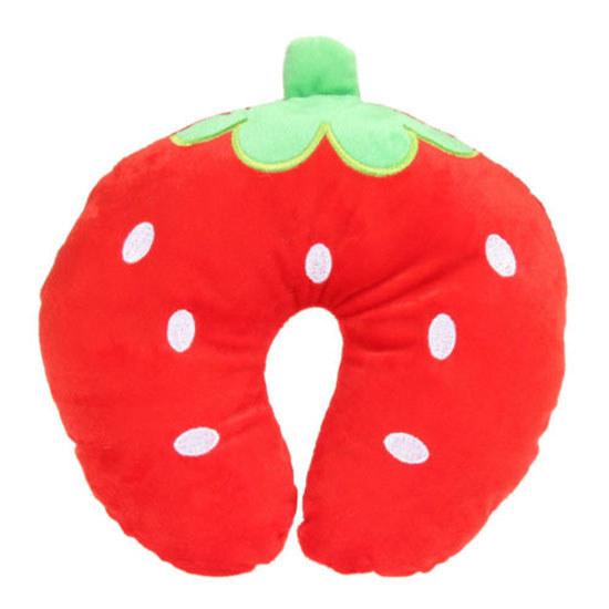 Black Cat Pig Strawberry Ushaped Pillow With Crystal Velvet Cover For Adults And Travel