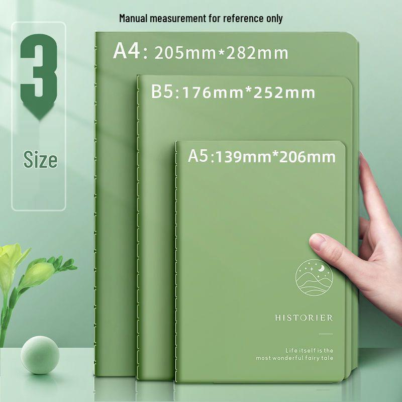 Минималистичный блокнот в мягкой обложке - Большой B5, Утолщенная крафт-бумага, Прошитый A5 для студентов