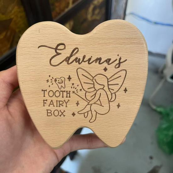Деревянная коробочка для зубов Коробка для хранения молочных зубов Коробка для памятных вещей для детских зубов Витрина для зубов для детей Сохранение молочных зубов