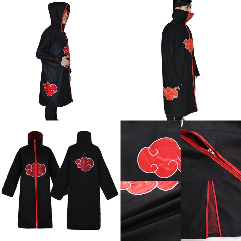 Костюм Косплей Наруто Акацуки Учиха Итачи Халат Накидка Плащ Мягкий Материал Ткань