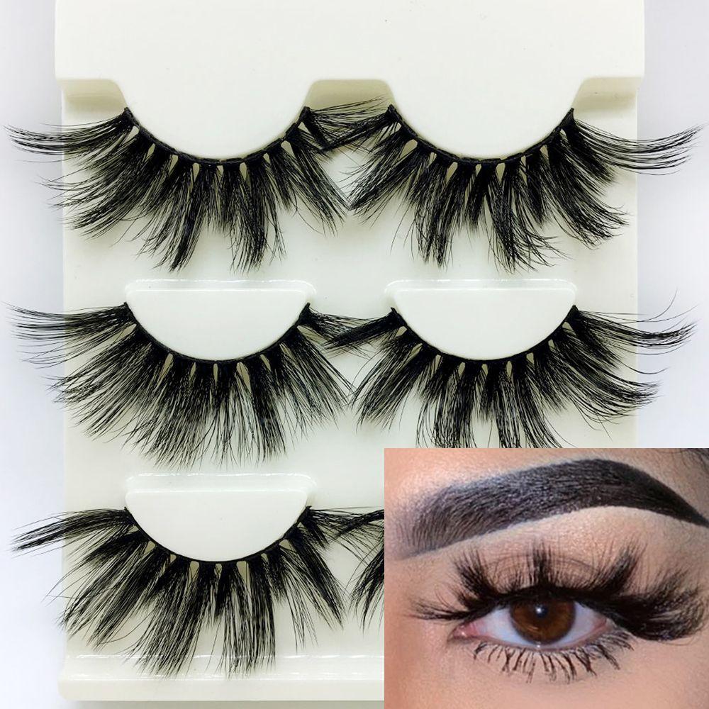 Thick Long Dramatic Wispy Cross Eye Lashes Extension False Eyelashes 25mm Lashes 3D Soft Mink Hair