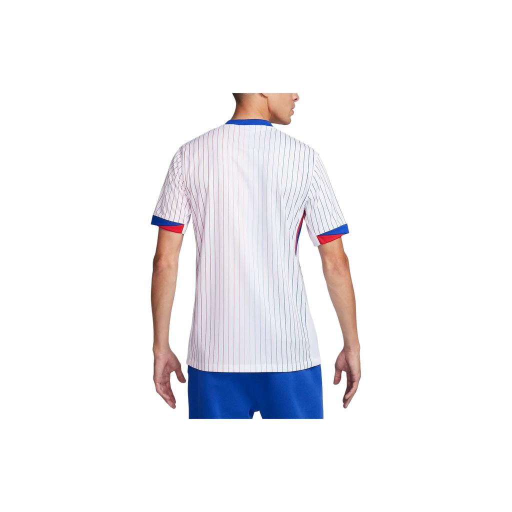 Nike Полосатый круглый вырез с логотипом и короткими рукавами, мужские футбольные майки, синие FJ4273-100