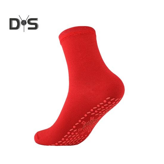 1 пара носков с подогревом, сохраняющих тепло ног 24 часа, силиконовые подошвы, средней длины, высокоэластичные, однотонные спортивные носки, удобные носки для холодной погоды