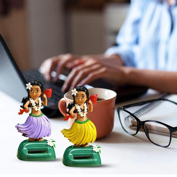 1 шт., креативные солнечные качающиеся гавайские куклы для девочек, украшения для автомобиля, хула, качающиеся мультяшные автомобильные украшения для девочек