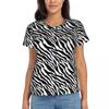 Женские футболки с принтом под зебру, повседневные футболки с круглым вырезом, короткий рукав, Y2K, оверсайз, летняя одежда, стритвир, мужские футболки
