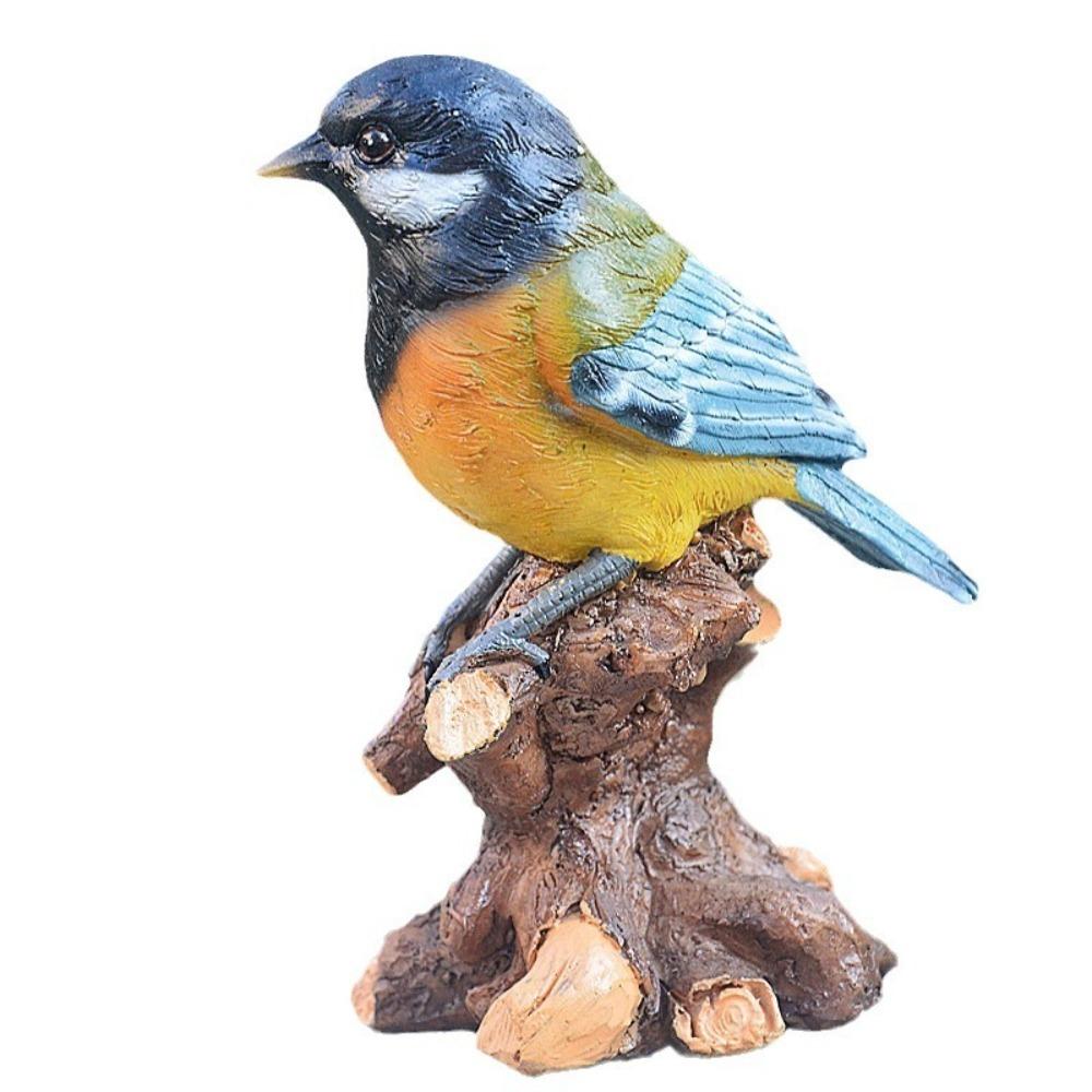 Vintage Garden Bird Sculpture Cute Bird Statue Durable Miniature Bird Figurine  Outdoor Patio Porch