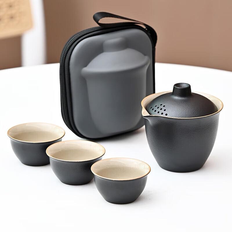Xinqi Black Pottery Travel Tea Set