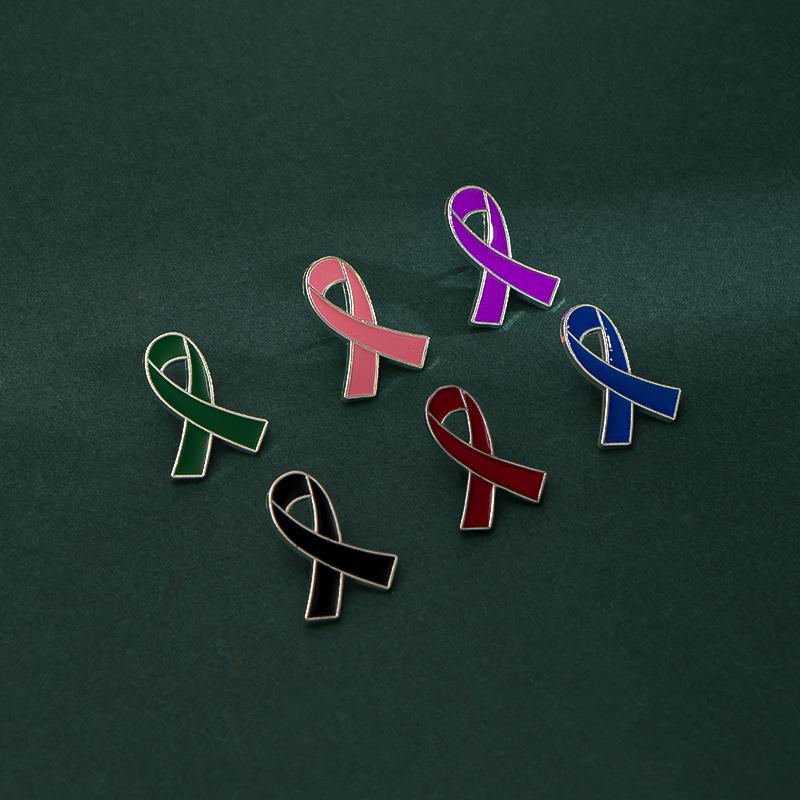 2 шт./набор Черные Зеленые Синие Эмалевые Значки с Лентами Для Женщин Мужчин Предотвращение Рака Молочной Железы Надежда Здоровье Мир Броши