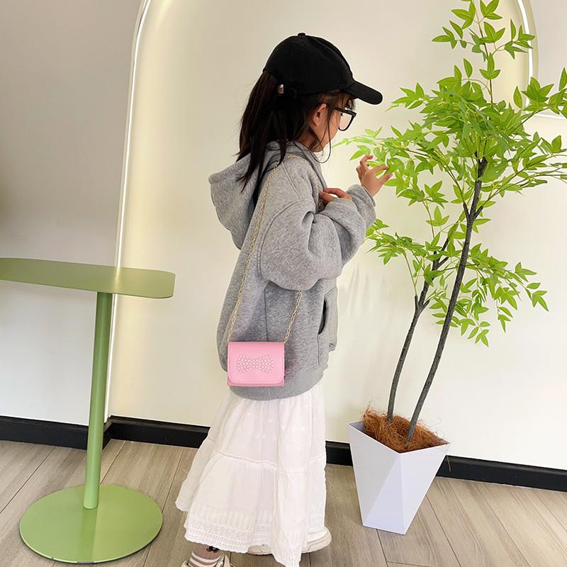 Elegant Cute And Kids Shoulder Bag With Butterfly Knot And Breathable Lining Polyester