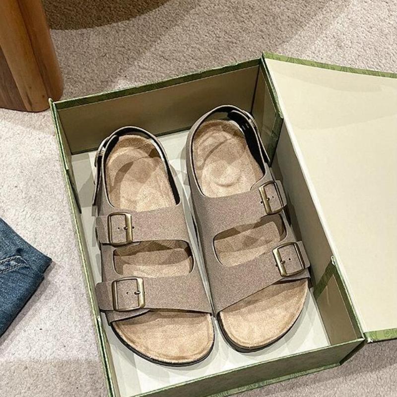 Плоские тапочки женские мужские тапочки роскошные домашние тапочки с нескользящей пробковой подошвой женские пляжные шлепанцы для дома сандалии2024