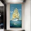 Золотая лодка корабль холст картина Lucky Stone Zen плакаты пейзаж настенные художественные картины для гостиной крыльцо Декор